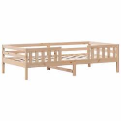 vidaXL Bed Frame with Roof Home Bed Base Mattress Foundation Solid Wood Pine - natural, 100 x 200 cm - Additional view 4