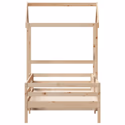 vidaXL Bed Frame with Roof Home Bed Base Mattress Foundation Solid Wood Pine - natural, 75 x 190 cm - Additional view 5