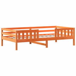 vidaXL Bed and Bench Set with Roof Kids Bed Frame Bed Base Solid Wood Pine - wax brown, 75 x 190 cm - Additional view 6