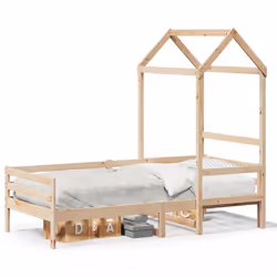 vidaXL Day Bed with Roof Sofa Bed Daybed Guest Bed 80x200 cm Solid Wood Pine