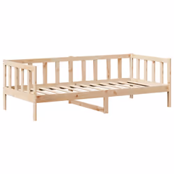 vidaXL Day Bed with Roof Sofa Bed Daybed Guest Bed 90x190 cm Solid Wood Pine - natural, 80 x 200 cm - Additional view 5