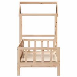 vidaXL Day Bed with Roof Sofa Bed Daybed Guest Bed 90x190 cm Solid Wood Pine - natural, 80 x 200 cm - Additional view 6