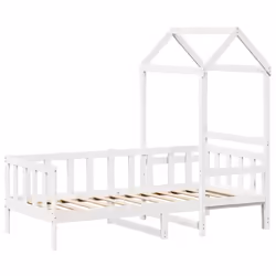 vidaXL Day Bed with Roof Sofa Bed Guest Bed White 80x200 cm Solid Wood Pine