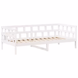 vidaXL Day Bed with Roof Bedroom Sofa Bed Daybed Guest Bed Wax Solid Wood Pine - white, 80 x 200 cm - Additional view 5