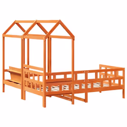 vidaXL Day Bed Set with Roof Sofa Bed Daybed Guest Bed Wax Solid Wood Pine - wax brown, 90 x 200 cm - Additional view 7