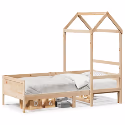 vidaXL Day Bed with Roof Sofa Bed Daybed Guest Bed 80x200 cm Solid Wood Pine
