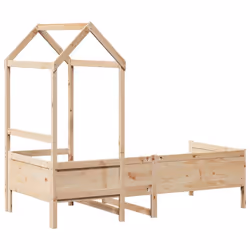 vidaXL Day Bed with Roof Sofa Bed Daybed Guest Bed 80x200 cm Solid Wood Pine - Additional view 6