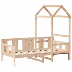 vidaXL Day Bed with Roof Sofa Bed Daybed Guest Bed 80x200 cm Solid Wood Pine - 90 x 200 cm