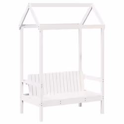 vidaXL Day Bed and Bench Set with Roof Sofa Bed 90x200 cm Solid Wood Pine - white, 80 x 200 cm - Additional view 4