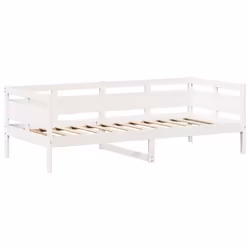 vidaXL Day Bed and Bench Set with Roof Sofa Bed 90x200 cm Solid Wood Pine - white, 80 x 200 cm - Additional view 5
