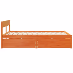 vidaXL Bed Frame with Drawers Bed Base Mattress Foundation Solid Wood Pine - wax brown, 150 x 200 cm - Additional view 4