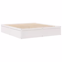 vidaXL Bed Frame Home Bed Base Bedstead Mattress Foundation Solid Wood Pine - White, 180 x 200 cm
