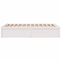 vidaXL Bed Frame Home Bed Base Bedstead Mattress Foundation Solid Wood Pine - White, 135 x 190 cm - Additional view 4