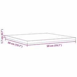 vidaXL Table Tops Replacement Dining Table Top Rectangular Solid Wood Pine - 50 x 50 x 1,7 cm/ 1 pcs - Additional view 3