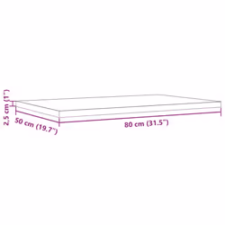vidaXL Table Tops Replacement Dining Table Top Rectangular Solid Wood Pine - 80 x 50 x 2,5 cm/ 1 pcs - Additional view 3