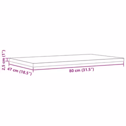 vidaXL Table Tops Replacement Dining Table Top Rectangular Solid Wood Pine - 80 x 47 x2,5 cm/ 3 pcs - Additional view 9