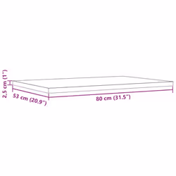 vidaXL Table Tops Replacement Dining Table Top Rectangular Solid Wood Pine - 80 x 53 x 2.5 cm/ 3 pcs - Additional view 3