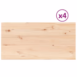 vidaXL Table Tops Replacement Dining Table Top Rectangular Solid Wood Pine - 90 x 45 x 2,5 cm/ 4 pcs