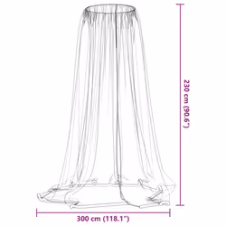 vidaXL Mosquito Net for Umbrella Bug Netting Mosquito Mesh Neting 220 Mesh - black, 300 x 230 cm
