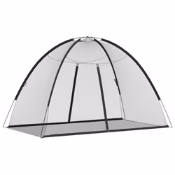 vidaXL Mosquito Net Mongolia with Doors Mosquito Mesh Bug Netting 220 Mesh - black, 200 x 120 x 130 cm