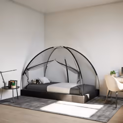 vidaXL Mosquito Net Mongolia with Doors Mosquito Mesh Bug Netting 220 Mesh - black, 200 x 120 x 130 cm