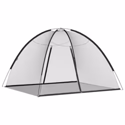 vidaXL Mosquito Net Mongolia with Doors Mosquito Mesh Bug Netting 220 Mesh - black, 200 x 180 x 135 cm