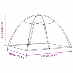 vidaXL Mosquito Net Mongolia with Doors Mosquito Mesh Bug Netting 220 Mesh - black, 200 x 180 x 135 cm