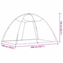 vidaXL Mosquito Net Mongolia with Doors Mosquito Mesh Bug Netting 220 Mesh - white, 200 x 180 x 135 cm - Additional view 6