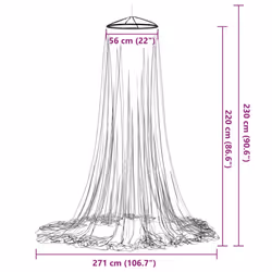 vidaXL Mosquito Net for Bed Mosquito Mesh Net Bed Tent Canopy 220 Mesh White - 850 cm