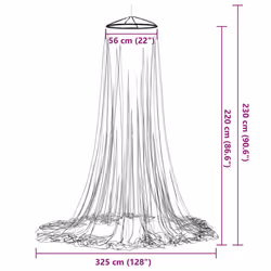 vidaXL Mosquito Net for Bed Mosquito Mesh Net Bed Tent Canopy 220 Mesh White - 1020 cm
