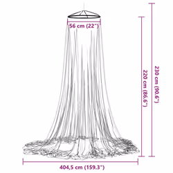 vidaXL Mosquito Net for Bed Mosquito Mesh Net Bed Tent Canopy 220 Mesh White - 1270 cm