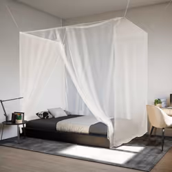 vidaXL Hanging Mosquito Net Bed Mosquito Mesh Net Bed Canopy 156 Mesh White - 220 x 100 x 150 cm - Additional view 5