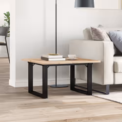 vidaXL Coffee Table O-Frame End Table Side Table Solid Wood Pine and Cast Iron