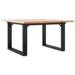 vidaXL Coffee Table O-Frame End Table Side Table Solid Wood Pine and Cast Iron - Additional view 5