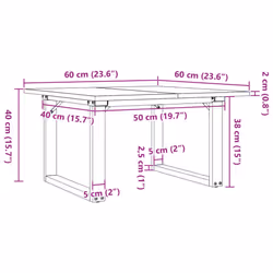vidaXL Coffee Table O-Frame End Table Side Table Solid Wood Pine and Cast Iron - Additional view 9