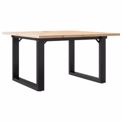 vidaXL Coffee Table O-Frame End Table Side Table Solid Wood Pine and Cast Iron