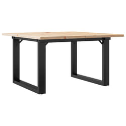vidaXL Coffee Table O-Frame End Table Side Table Solid Wood Pine and Cast Iron