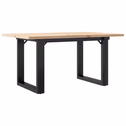 vidaXL Dining Table Kitchen Table Dinner Table Solid Wood Pine and Cast Iron - 80 x 50 x 40 cm