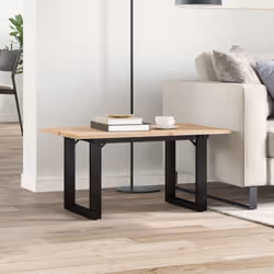 vidaXL Dining Table Kitchen Table Dinner Table Solid Wood Pine and Cast Iron - 80 x 50 x 40 cm