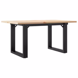vidaXL Dining Table Kitchen Table Dinner Table Solid Wood Pine and Cast Iron - 80 x 50 x 40 cm - Additional view 5