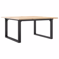 vidaXL Coffee Table O-Frame End Table Side Table Solid Wood Pine and Cast Iron
