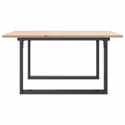 vidaXL Coffee Table O-Frame End Table Side Table Solid Wood Pine and Cast Iron - Additional view 4