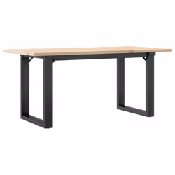 vidaXL Dining Table Kitchen Table Dinner Table Solid Wood Pine and Cast Iron - 90 x 40 x 45 cm