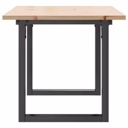 vidaXL Dining Table Kitchen Table Dinner Table Solid Wood Pine and Cast Iron - 90 x 40 x 45 cm - Additional view 4