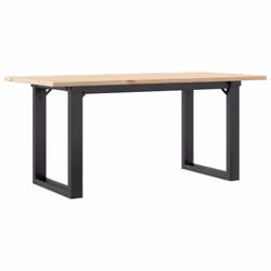 vidaXL Dining Table Kitchen Table Dinner Table Solid Wood Pine and Cast Iron - 90 x 40 x 45 cm - Additional view 5