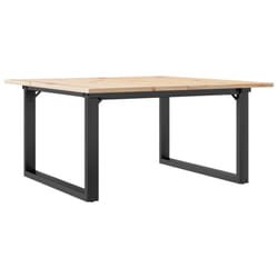 vidaXL Coffee Table O-Frame End Table Side Table Solid Wood Pine and Cast Iron