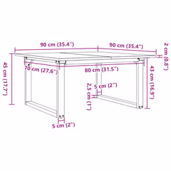 vidaXL Coffee Table O-Frame End Table Side Table Solid Wood Pine and Cast Iron