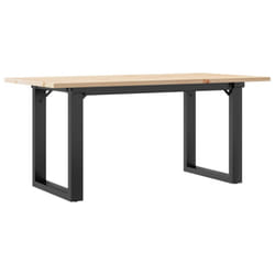 vidaXL Coffee Table End Table Side Table O-Frame Solid Wood Pine and Steel