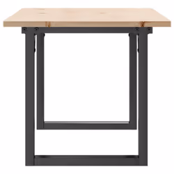 vidaXL Coffee Table End Table Side Table O-Frame Solid Wood Pine and Steel - Additional view 4
