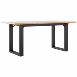 vidaXL Coffee Table End Table Side Table O-Frame Solid Wood Pine and Steel - Additional view 5